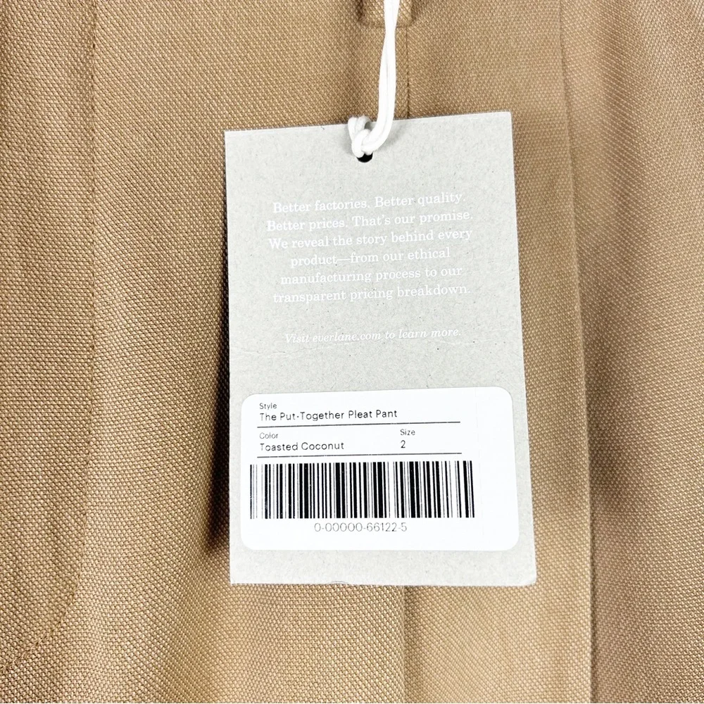 EVEREVE The Put-Together Pleat Pant in Toasted Coconut NWT - Picture 6 of 10